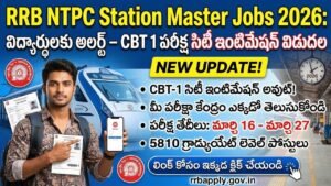RRB NTPC Station Master Jobs 2026